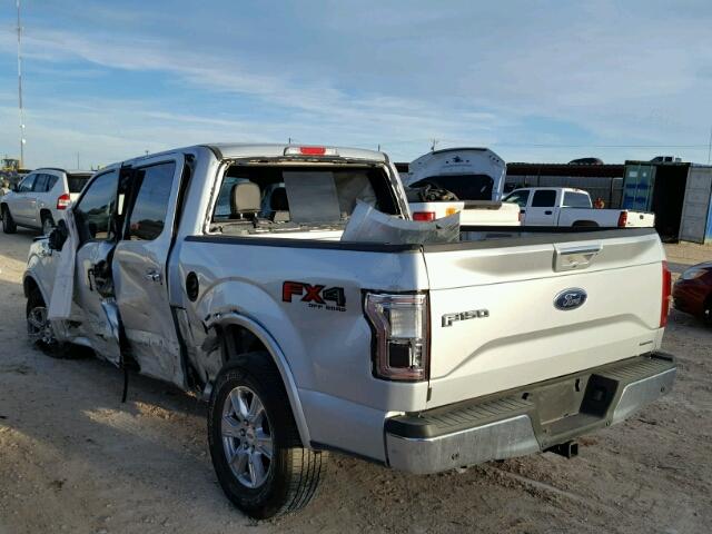 1FTEW1EF8FKE48555 - 2015 FORD F150 SUPER SILVER photo 3