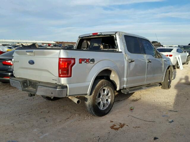 1FTEW1EF8FKE48555 - 2015 FORD F150 SUPER SILVER photo 4