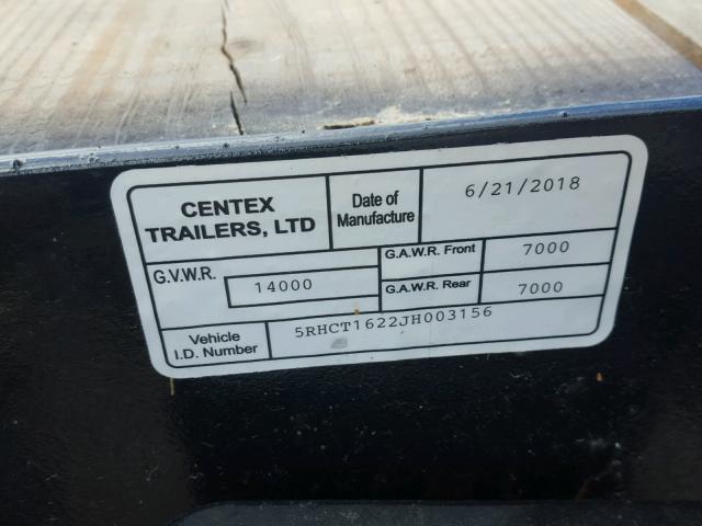 5RHCT1622JH003156 - 2018 UTILITY TRAILER BLACK photo 10