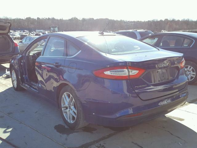 3FA6P0H73DR149439 - 2013 FORD FUSION SE BLUE photo 3