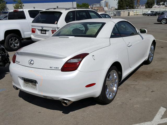 JTHFN45Y179013698 - 2007 LEXUS SC 430 WHITE photo 4