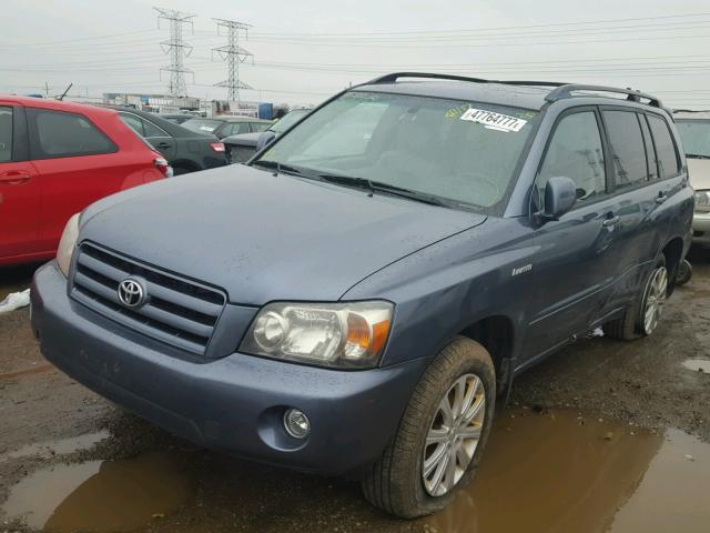 JTEEP21A550069046 - 2005 TOYOTA HIGHLANDER BLUE photo 2