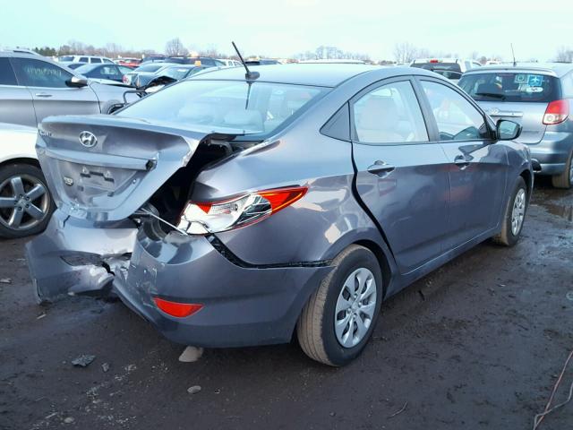 KMHCT4AE5GU142591 - 2016 HYUNDAI ACCENT SE GRAY photo 4