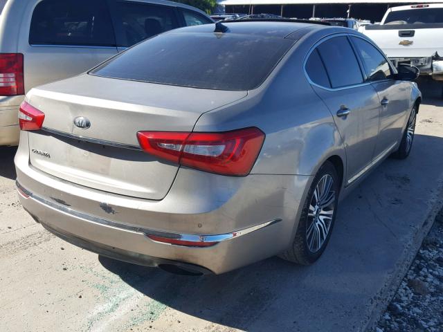 KNALN4D72E5125974 - 2014 KIA CADENZA PR BEIGE photo 4