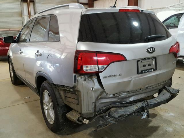 5XYKT3A65EG432783 - 2014 KIA SORENTO LX GRAY photo 3