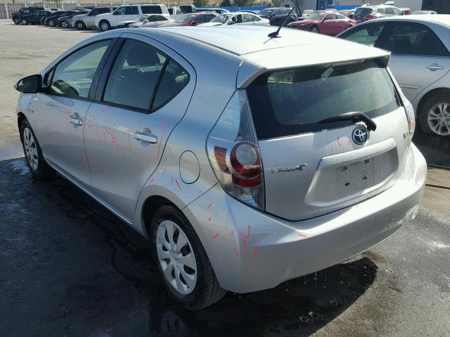 JTDKDTB30E1069648 - 2014 TOYOTA PRIUS C SILVER photo 3