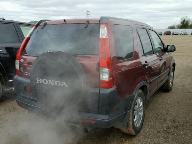 JHLRD78895C037782 - 2005 HONDA CR-V EX MAROON photo 4