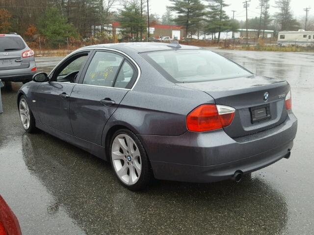 WBAVB73597VF49970 - 2007 BMW 335 I GRAY photo 3