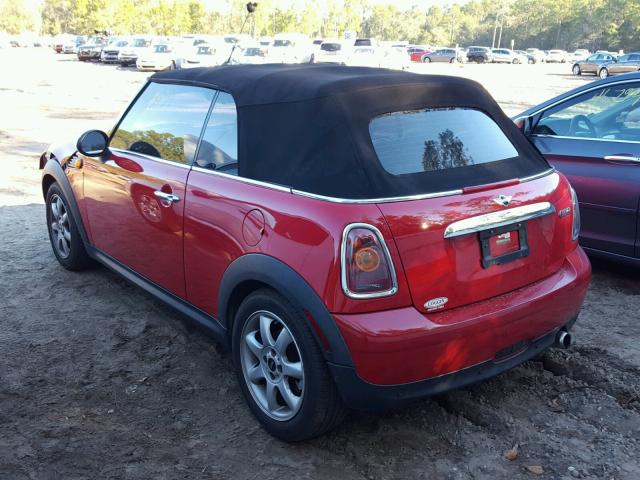 WMWMR33509TJ94263 - 2009 MINI COOPER RED photo 3