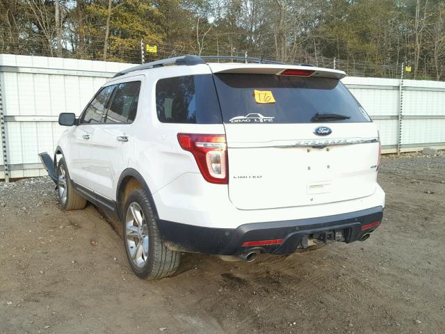 1FM5K8F85DGA44001 - 2013 FORD EXPLORER L WHITE photo 3