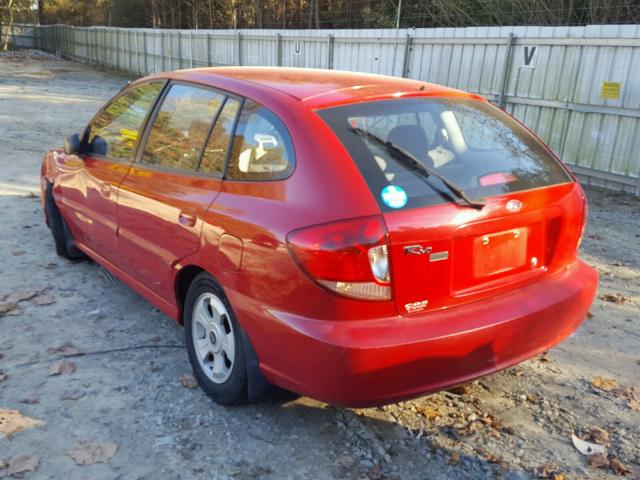 KNADC165646195510 - 2004 KIA RIO CINCO RED photo 3