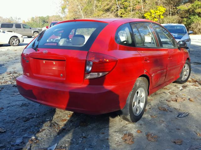 KNADC165646195510 - 2004 KIA RIO CINCO RED photo 4