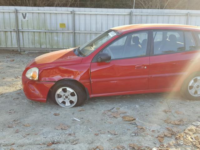 KNADC165646195510 - 2004 KIA RIO CINCO RED photo 9