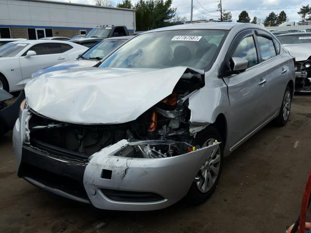 3N1AB7AP8EY226516 - 2014 NISSAN SENTRA S SILVER photo 2