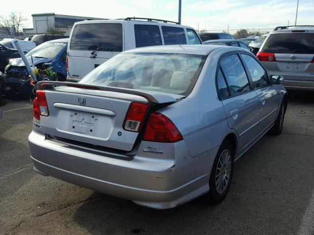 2HGES26755H549441 - 2005 HONDA CIVIC EX SILVER photo 4