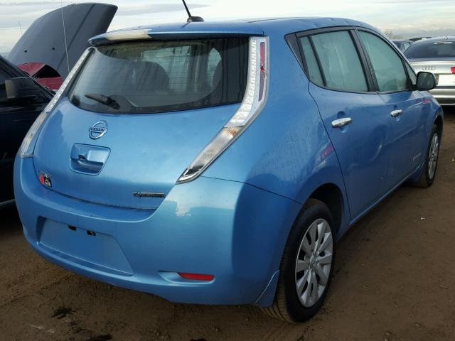 1N4AZ0CP7EC337747 - 2014 NISSAN LEAF S BLUE photo 4