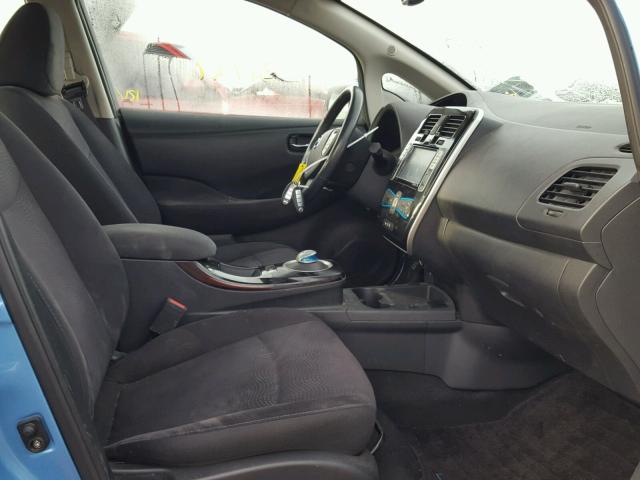 1N4AZ0CP7EC337747 - 2014 NISSAN LEAF S BLUE photo 5