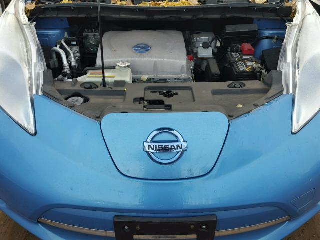 1N4AZ0CP7EC337747 - 2014 NISSAN LEAF S BLUE photo 7