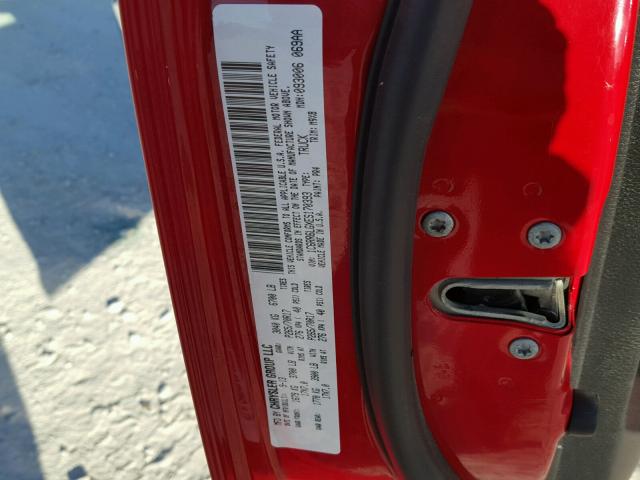 1C6RR6LGXES170393 - 2014 RAM 1500 SLT წითელი ფოტო 10