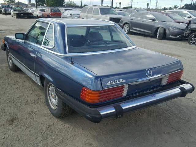 WDB10704412061398 - 1980 MERCEDES-BENZ 450 SL BLUE photo 3