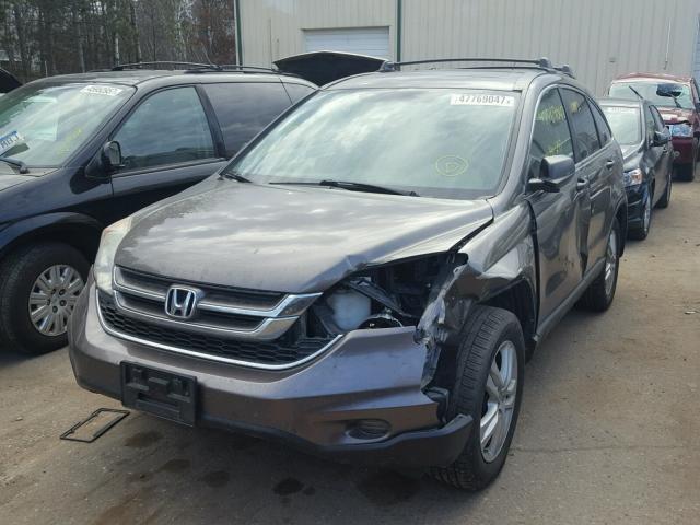 3CZRE4H56AG700287 - 2010 HONDA CR-V EX GRAY photo 2