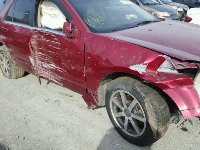 1GYDE63AX40126053 - 2004 CADILLAC SRX RED photo 9