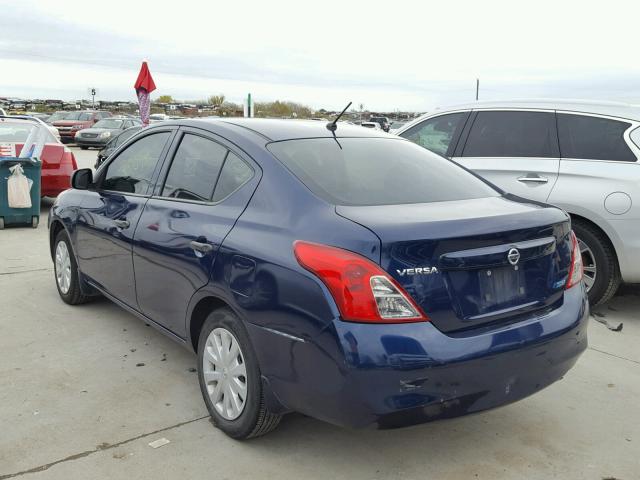 3N1CN7AP1EL843639 - 2014 NISSAN VERSA BLUE photo 3