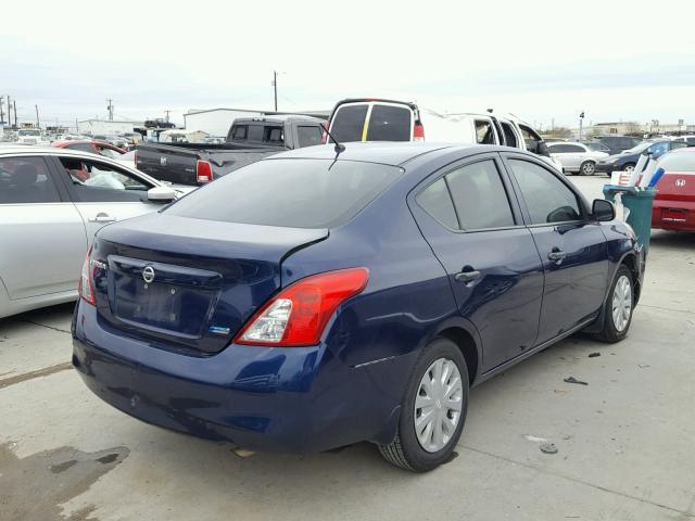 3N1CN7AP1EL843639 - 2014 NISSAN VERSA BLUE photo 4