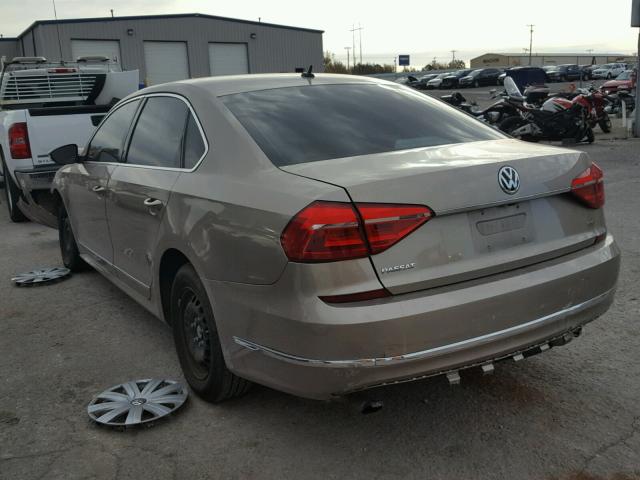 1VWAS7A39GC012637 - 2016 VOLKSWAGEN PASSAT S GRAY photo 3