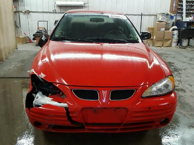 1G2NE52E7XM830835 - 1999 PONTIAC GRAND AM S RED photo 9