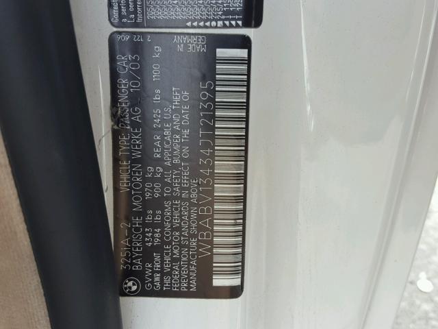 WBABV13434JT21395 - 2004 BMW 325 CI SUL WHITE photo 10