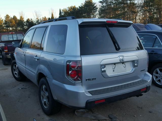 2HKYF18676H548685 - 2006 HONDA PILOT EX SILVER photo 3