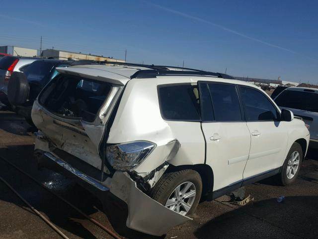 5TDZK3EH6DS128831 - 2013 TOYOTA HIGHLANDER WHITE photo 4