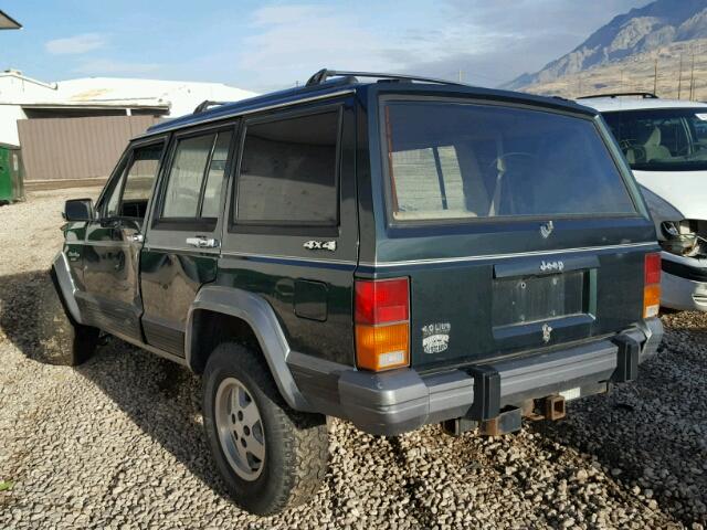 1J4FJ58SXML536558 - 1991 JEEP CHEROKEE L GREEN photo 3