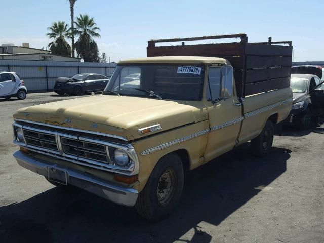 F25HKP87770 - 1972 FORD F250 YELLOW photo 2