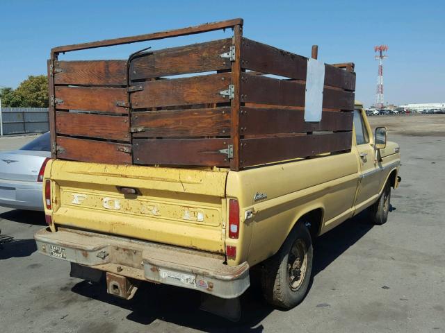 F25HKP87770 - 1972 FORD F250 YELLOW photo 4