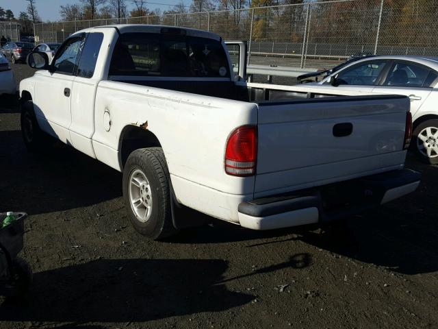 1B7GL22X7XS268179 - 1999 DODGE DAKOTA WHITE photo 3