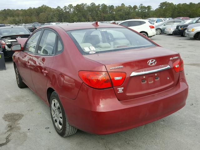 KMHDU4AD2AU879229 - 2010 HYUNDAI ELANTRA BL RED photo 3