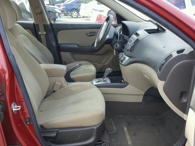 KMHDU4AD2AU879229 - 2010 HYUNDAI ELANTRA BL RED photo 5