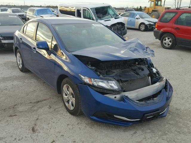 2HGFB2F56DH546503 - 2013 HONDA CIVIC LX BLUE photo 1