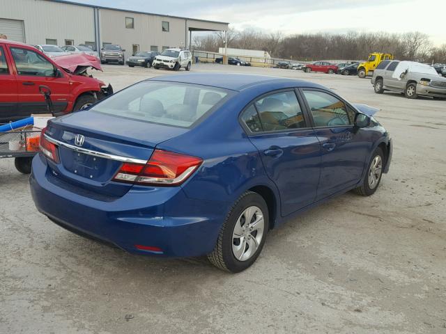 2HGFB2F56DH546503 - 2013 HONDA CIVIC LX BLUE photo 4