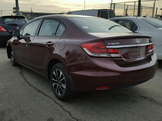 19XFB2F97DE084157 - 2013 HONDA CIVIC EXL MAROON photo 3