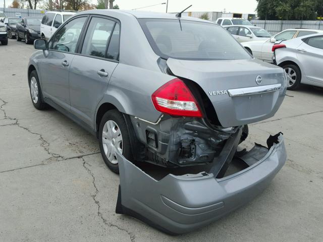 3N1BC1AP9BL459134 - 2011 NISSAN VERSA S GRAY photo 3