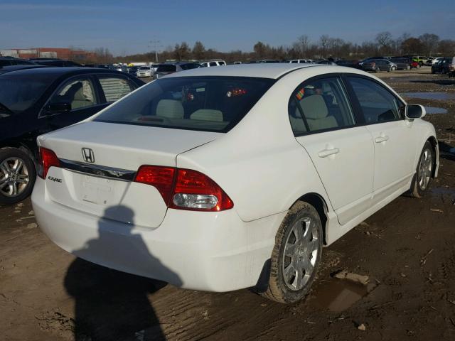 19XFA16569E018927 - 2009 HONDA CIVIC LX WHITE photo 4