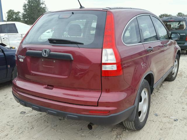 5J6RE3H33BL027486 - 2011 HONDA CR-V LX MAROON photo 4