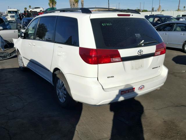 5TDZA23C14S150708 - 2004 TOYOTA SIENNA CE WHITE photo 3