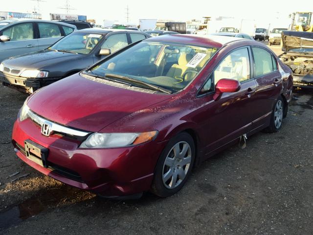 1HGFA16588L072088 - 2008 HONDA CIVIC LX BURGUNDY photo 2