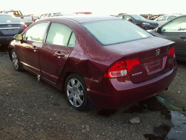 1HGFA16588L072088 - 2008 HONDA CIVIC LX BURGUNDY photo 3