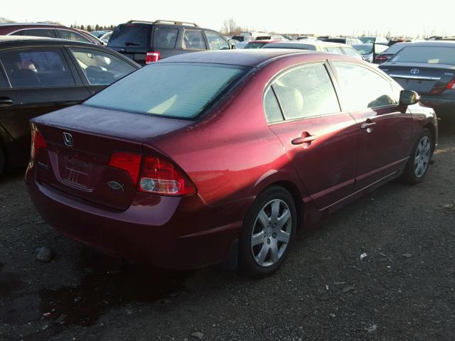 1HGFA16588L072088 - 2008 HONDA CIVIC LX BURGUNDY photo 4