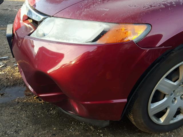 1HGFA16588L072088 - 2008 HONDA CIVIC LX BURGUNDY photo 9